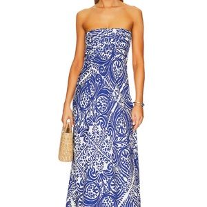 Shona Joy Pombeline Strapless Corded Maxi Dress